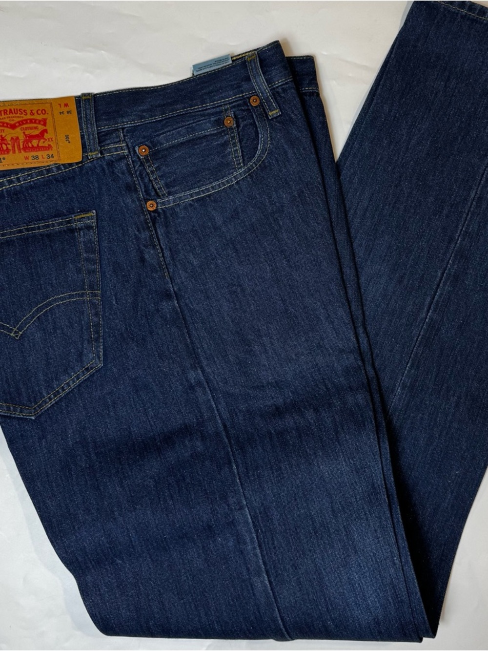Levi's 501.  38x34 Men’s Indigo Straight Jeans Heavy starched
